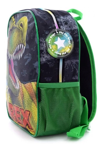 Mochila Jardin Reversible Dinosaurio T-rex Phi Phi Bags Color Verde