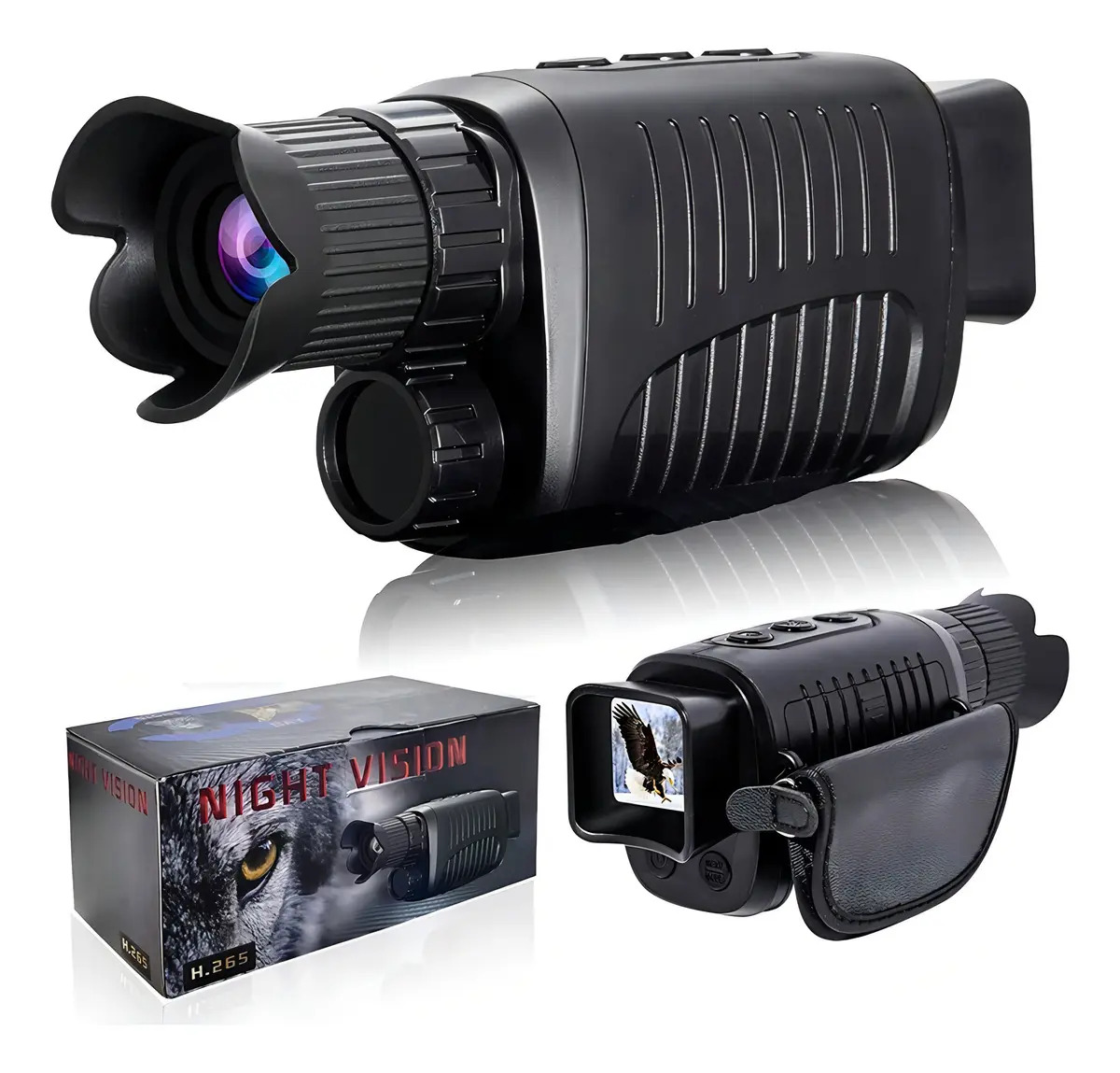 Monoculo Visão Noturna hd 1080p cor preto infravermelho 300m Night Vision