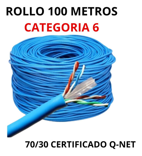 Cable Utp Cca Cat6 100 Metros Cat 6 Redes Lan Cctv 