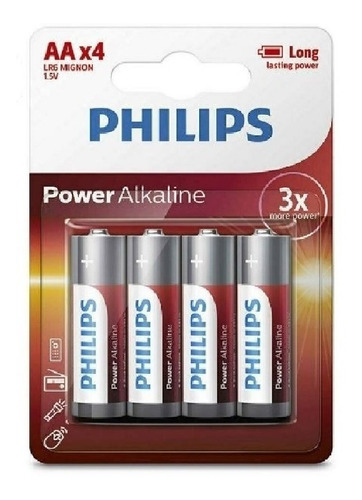 Pilas Philips Aa Alc  Blister X4 Unidades