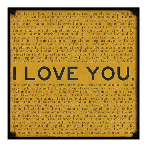 #252 - Cuadro Decorativo Vintage / Amor Love You No Chapa