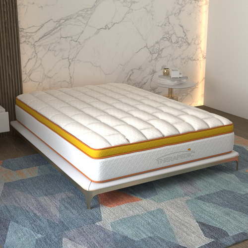 Colchón Matrimonial Therapedic Ortopédico Aram Foam Antibacteriano + 2 Almohadas Hipoalergénicas