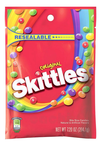 Caramelos Masticables Frutales Skittles Original  204grs