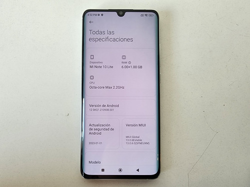 Xiaomi Mi Note 10 Lite 64 Gb Blanco Glaciar 6 Gb Ram