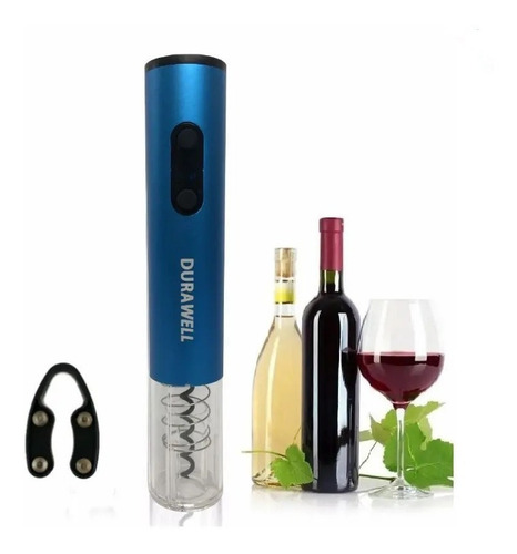 Abridor Vinho Garrafa Automático Saca Rolha Elétrico Azul