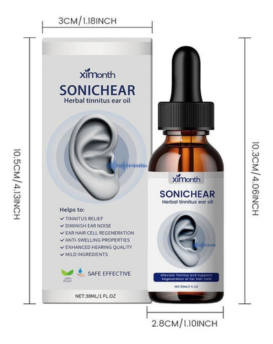 - Tinnitus Gotas For La Salud Del Oído, Apoyo Auditivo 30ml