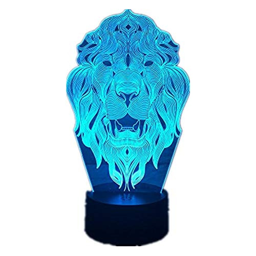 Lion Face Night Light 7 Color Changing Animal Led Night...