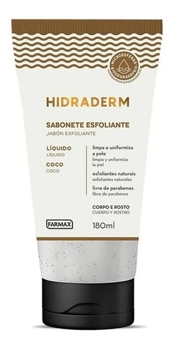 Sabonete Liquido Esfoliante Coco Hidraderm 180ml