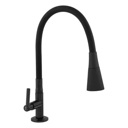 Torneira Gourmet Cozinha Pia Flexível 2 Jatos Abs Preto Bancada A...