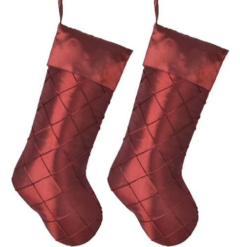 Juego De 2 Calcetines De Navidad Hechos A Mano Con Diamantes