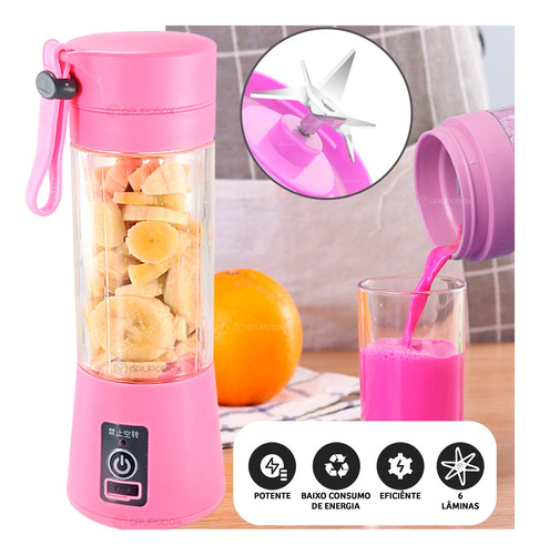 Mini Liquidifcador Portatil Para Academia Suco Shakes 