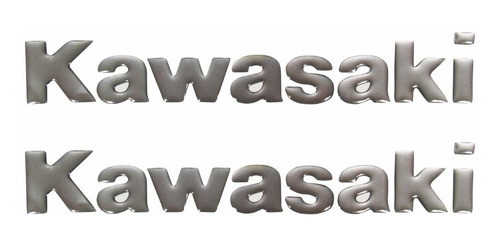 Emblema Adesivo Resinado Kawasaki Prata Fk