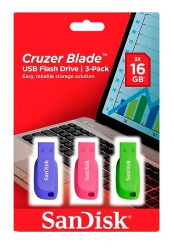 Pack 3 Pendrive 16gb Sandisk 2.0