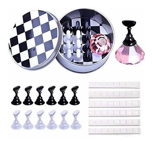 Equipo Para Decorar Uñas Kalolary 1 Set Nail Art Holder Prac