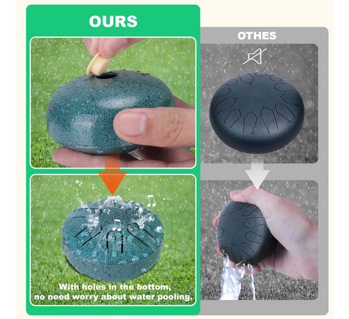 Tambor De Lluvia 3 Pulgadas Y 6 Notas Para Jardin Exterior