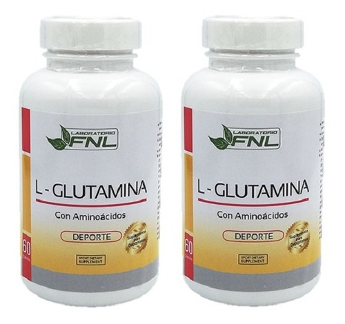 L- Glutamina 2 Frascos 120 Cap 500mg. Regeneracion Muscular