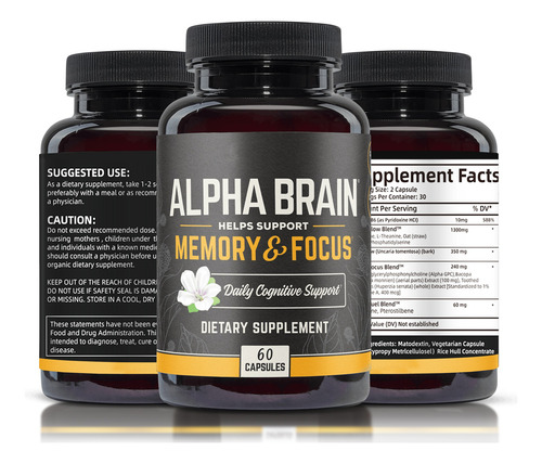 9cápsulas Cerebrales Alpha Concentración, Atención Y Memoria