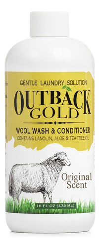 Outback Gold Wool Wash, 16 Onzas, Aroma Original, Detergent.