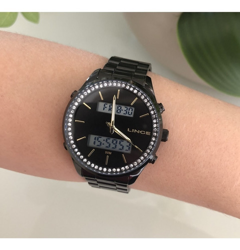 Relógio Feminino Lince Orient Black Original - Lan4591 P1px