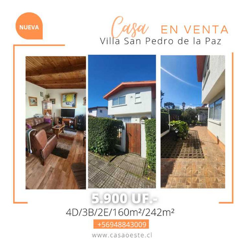 Hermosa Casa 2 Niveles En Villa San Pedro De La Paz