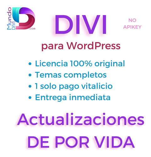 Divi Tema + Divi Builder + Plugins Premium - Vitalicia