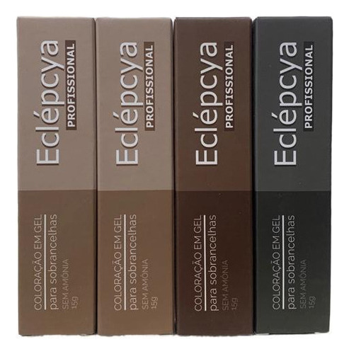Tinta Para Sobrancelhas Eclépcya Coloração Em Gel Sem Amônia Cor Marrom Média