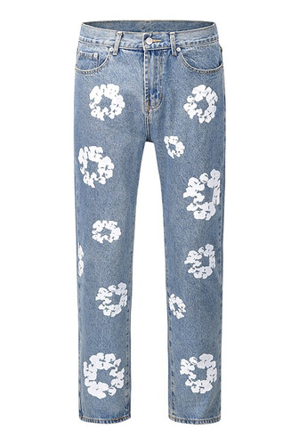 Pantalones Vaqueros Kanye Con Estampado Completo De Flores E