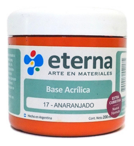 Base Acrilica Eterna 200 Ml En La Plata Color del óleo 17 Naranja