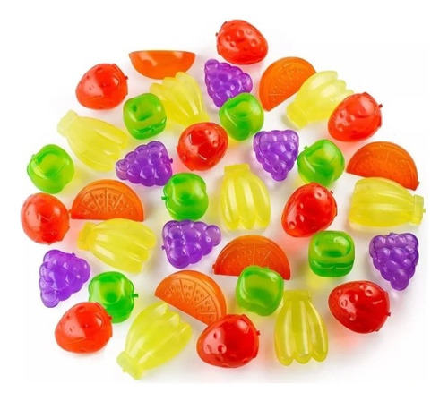 12 Cubos De Hielo De Plastico En Forma De Fruta Multicolor