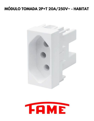 Kit 3 Modulos Tomada Habitat Branco 20a Branco Fame 2062
