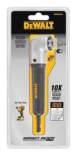 Adaptador Ángulo Recto Encastre Hexagonal ¼ Dewalt Dwara120