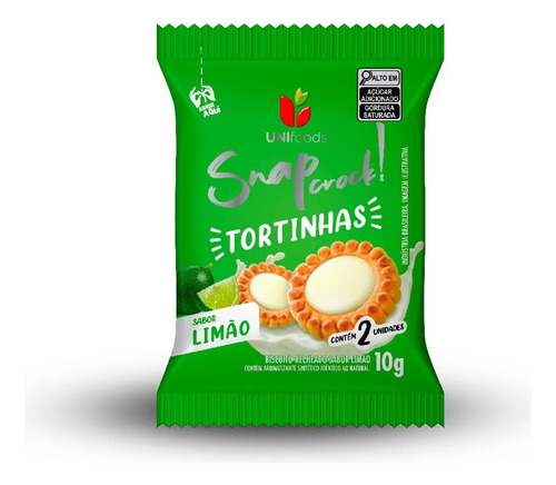 Tortinha Limão Biscoito Unisnacks Unifoods 6 Uni 10g