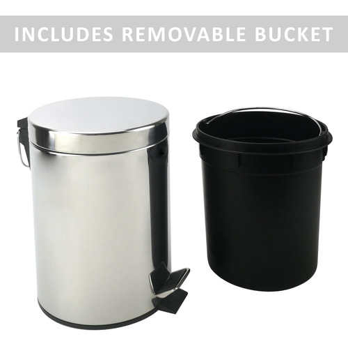 Cubo De Basura De Acero Inoxidable Con Tapa Y Pedal Escalona