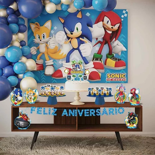 Painel Decorativo Sonic em EVA - 51cm x 34cm - Extra Festas