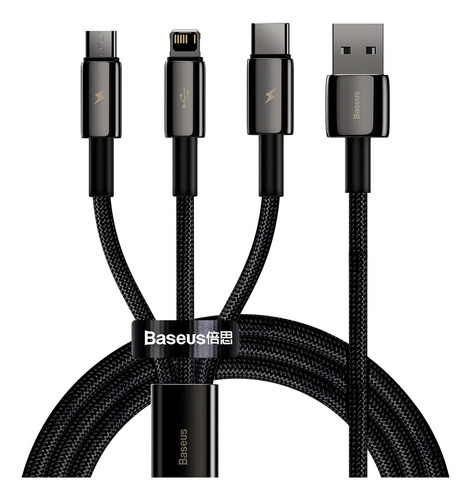 Cable Datos 3 En 1 Baseus A01087 Usb C Lightning Micro 3.5a