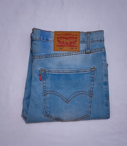 Jeans Hombre Elasticado Levis 514 36/32 Celeste Talla 50