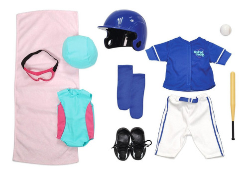 Kindred Corazones Muñecas 18  Béisbol + Natación Set