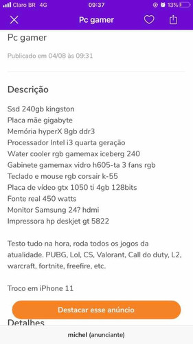 Computador Gamer