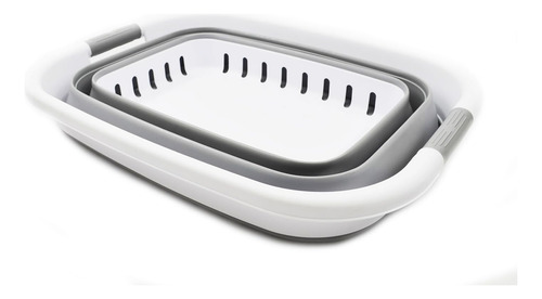 Cesta Plegable 37l Para Ropa Sucia (blanco/gris)
