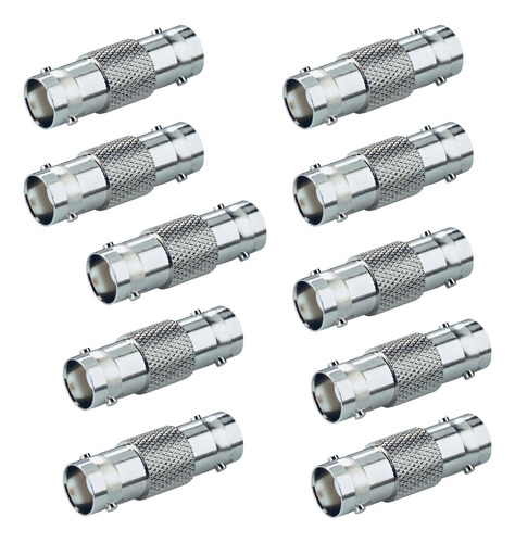 Pack 10 Coplas Bnc Union Adaptador Conector Hembra Hembra