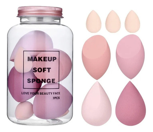 Juego De Esponjas De Maquillaje 7 Pcs Para Base En Crema A