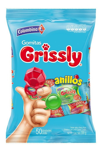 Gomitas Grissly Anillos X 50