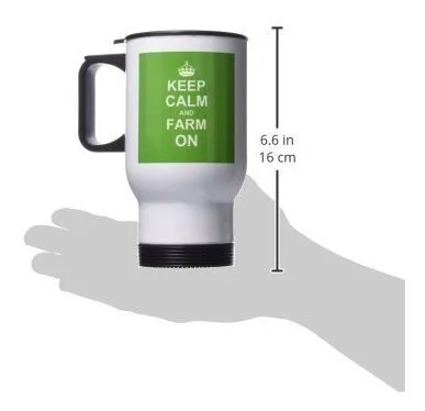 Vaso - 3drose Keep Calm And Farm On, Gift For Farmers, Green