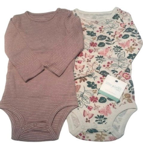 Pack Dos Bodys Carters / Nena / 18m / Flor Y Rayado