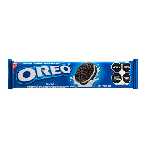 Imagen 1 de 1 de Galleta OREO Original de chocolate y vainilla 114 g