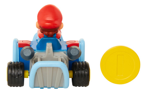 Mario Kart Bros Vehiculo Pull Back Moneda Original 5cm 40462