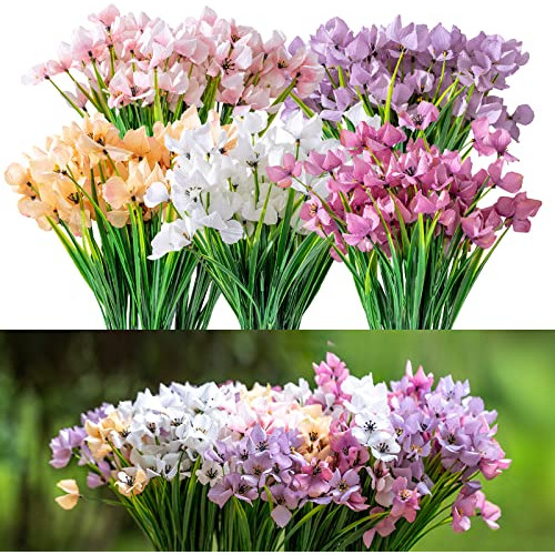 20 Ramos De Flores Artificiales, [5 Colores] Flores Fal...