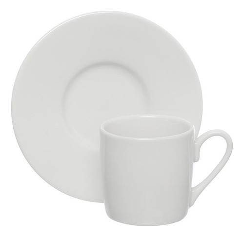 Jogo Xícaras Café Brancas Com Pires 12 Peças Porcelana 90ml