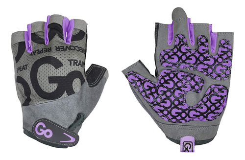 Gofit Go Grip - Guantes Para Mujer, Color Morado Y Gris