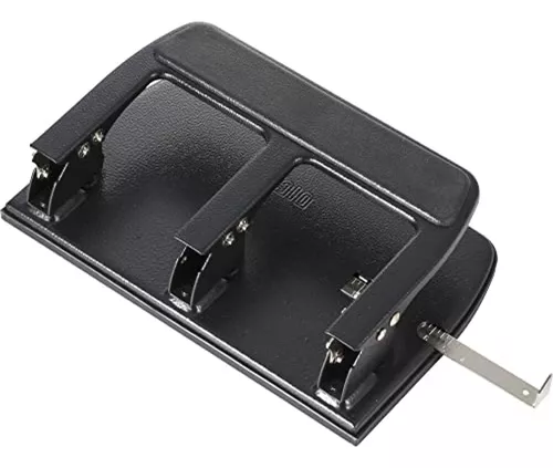 Office mate Heavy Duty 3 Hole Punch with Padded Handle, 40-Sheet Capacity,  Black (90089)